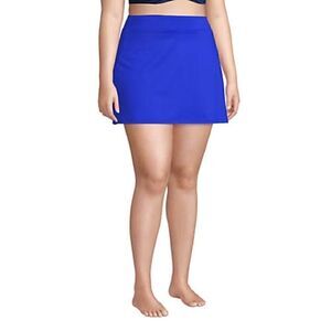 Land’s End plus size tummy control electric blue swim skirt panty in sizes below